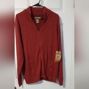 Ruff Hewn Men's Zip-Up Sweater in Rich Orange